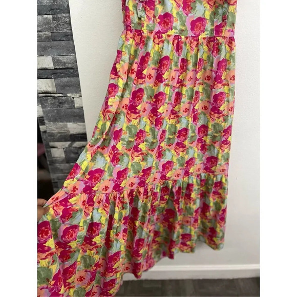 Peyton & Parker Short Sleeve Ruffled Sleeve Floral Midi Dress Size XL - Picture 13 of 15